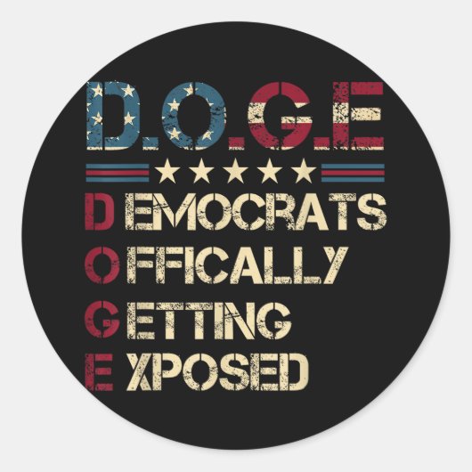 g.g.e Doge Department of Government Efficiency U Runder Aufkleber (Vorderseite)