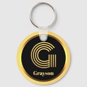 G Gold Mit Monogramm Letter Personalisiert Schlüss Schlüsselanhänger