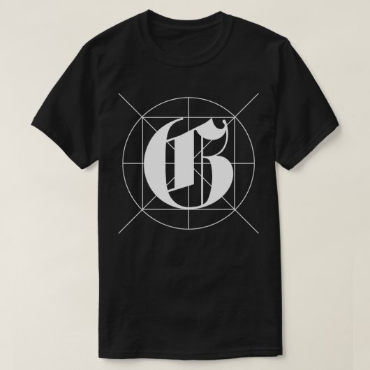G Gothic-Briefgestaltung T-Shirt (Design vorne)