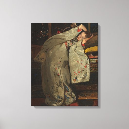 G.H. Breitner, Mädchen im weißen Kimono - Kunst Leinwanddruck (Vorderseite)
