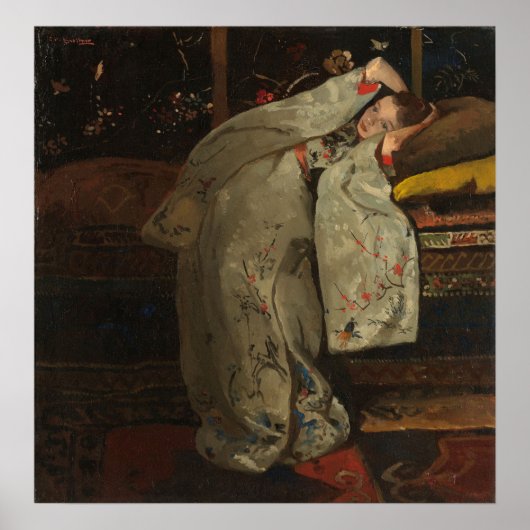 G.H. Breitner, Mädchen im weißen Kimono - Kunst Poster (Vorne)