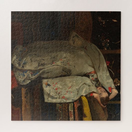 G.H. Breitner, Mädchen im weißen Kimono - Kunst Puzzle (Horizontal)