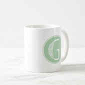 G Initial floral Monogramm Kaffeetasse (VorderseiteRechts)