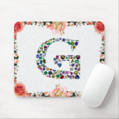 G Initial Gemstone Design Mousepad (Mit Mouse)