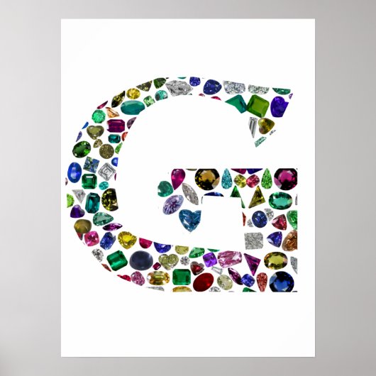 G Initial Gemstone Design Poster (Vorne)