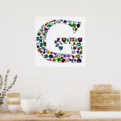 G Initial Gemstone Design Poster (Küche)