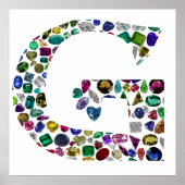 G Initial Gemstone Design Poster (Vorne)