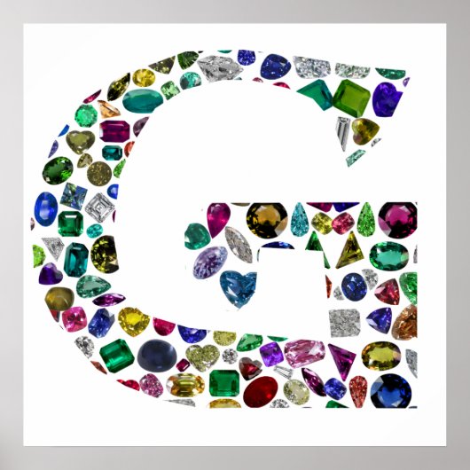 G Initial Gemstone Design Poster (Vorne)