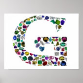 G Initial Gemstone Design Poster (Vorne)