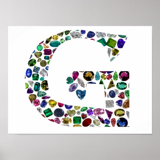 G Initial Gemstone Design Poster (Vorne)