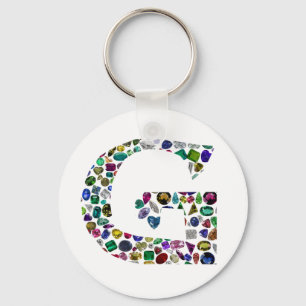 G Initial Gemstone Design Schlüsselanhänger