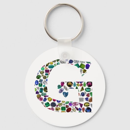 G Initial Gemstone Design Schlüsselanhänger (Vorderseite)