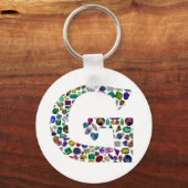 G Initial Gemstone Design Schlüsselanhänger (Vorderseite)