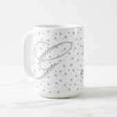 G Initial Monogram White Diamonds Print Kaffeetasse (Vorderseite Links)