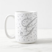 G Initial Monogram White Diamonds Print Kaffeetasse (Links)