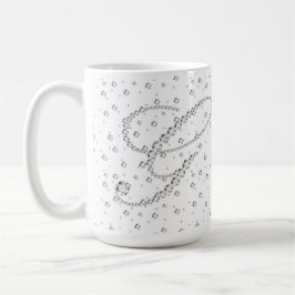 G Initial Monogram White Diamonds Print Kaffeetasse