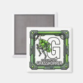 G is for Grasshopper – GTA Style ABC Learning Magnet (Vorderseite/Rückseite)