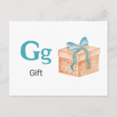 G ist für Geschenk - Alphabet Flash Card Postkarte (Vorderseite)