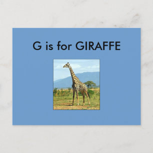 "G" ist für Giraffe Alphabet Flashcard Postkarte