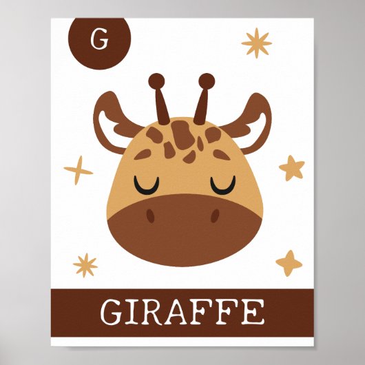 G ist für Giraffe, Kinderzimmer, Schlafzimmer, Kin Poster (Vorne)