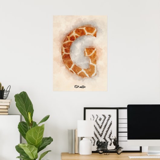 G ist für Giraffe Poster (Heimbüro)