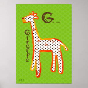 "G ist für Giraffen" digitales Malplakat Poster