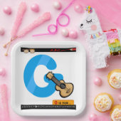 G ist für Gitarre Pappteller (Party)