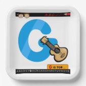 G ist für Gitarre Pappteller (Vorderseite)