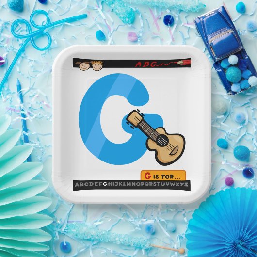 G ist für Gitarre Pappteller