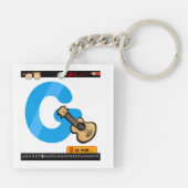 G ist für Gitarre Schlüsselanhänger (Rückseite)