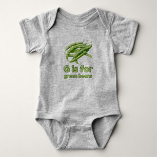 G ist für GREEN BEANS Green Veggie Alphabet G Baby Strampler