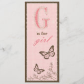 G ist für Mädchen-Menü-Karte Menükarte (Vorderseite)