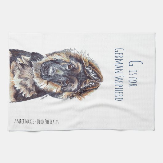 G ist für Schäferhund Küchentuch (Horizontal)