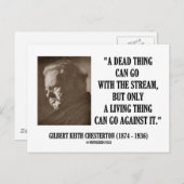 G.K. Chesterton Dead Thing Stream Living Things Postkarte (Vorne/Hinten)
