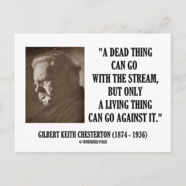G.K. Chesterton Dead Thing Stream Living Things Postkarte