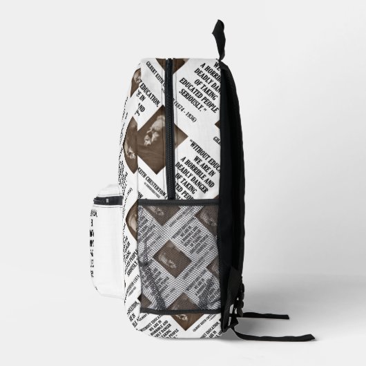 G.K. Chesterton Education Deadly Danger Seriously Bedruckter Rucksack (Rechts)