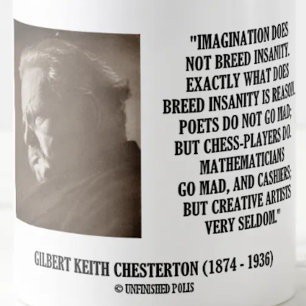 G.K. Chesterton Imagination Insanity Creative Kaffeetasse