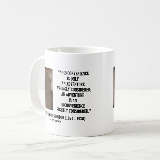 G.K. Chesterton InConvenience Adventure erwogen Kaffeetasse (Vorderseite Links)