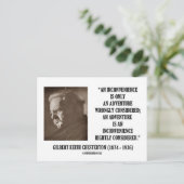 G.K. Chesterton InConvenience Adventure erwogen Postkarte (Stehend Vorderseite)