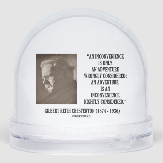 G.K. Chesterton InConvenience Adventure erwogen Schneekugeln (Rückseite)