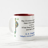 G.K. Chesterton; Kaffee-Tasse - 1 Zweifarbige Tasse (Vorderseite Links)