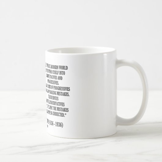 G.K. Chesterton Konservativ-Progressist-Fehler Kaffeetasse (Rechts)