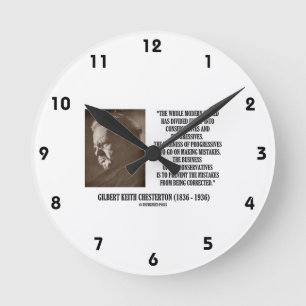 G.K. Chesterton Konservative Progressive Mistake Runde Wanduhr