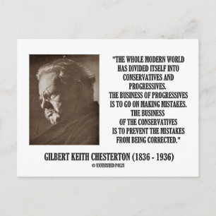 G.K. Chesterton Konservative Progressives Mistake Postkarte