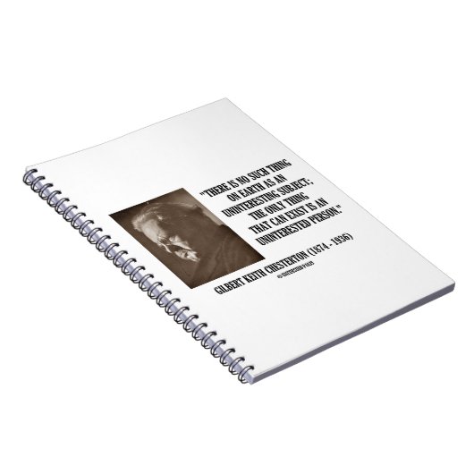 G.K. Chesterton uninteressantes abhängiges Notizblock (Rechte Seite)