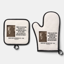 G.K. Chesterton Uninteresting Subject Uninterested Ofenhandschuh & Topflappen-Set