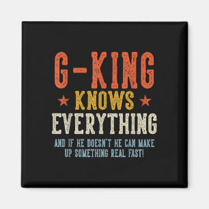G-King weiß alles Vater-Tag Retro Vintage Magnet