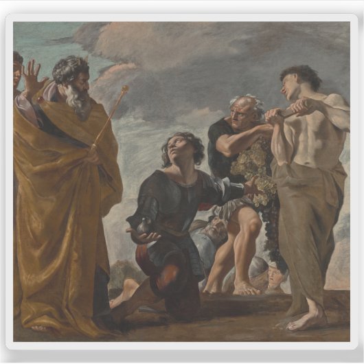 G. Lanfranco: Mose und die Gesandten aus Kanada Aufkleber (Vorderseite)