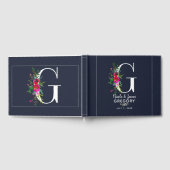 G Letter Initial Monogram Floral Name Wedding Gästebuch (Voll)