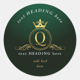 G - Letter Monogram Round Aufkleber